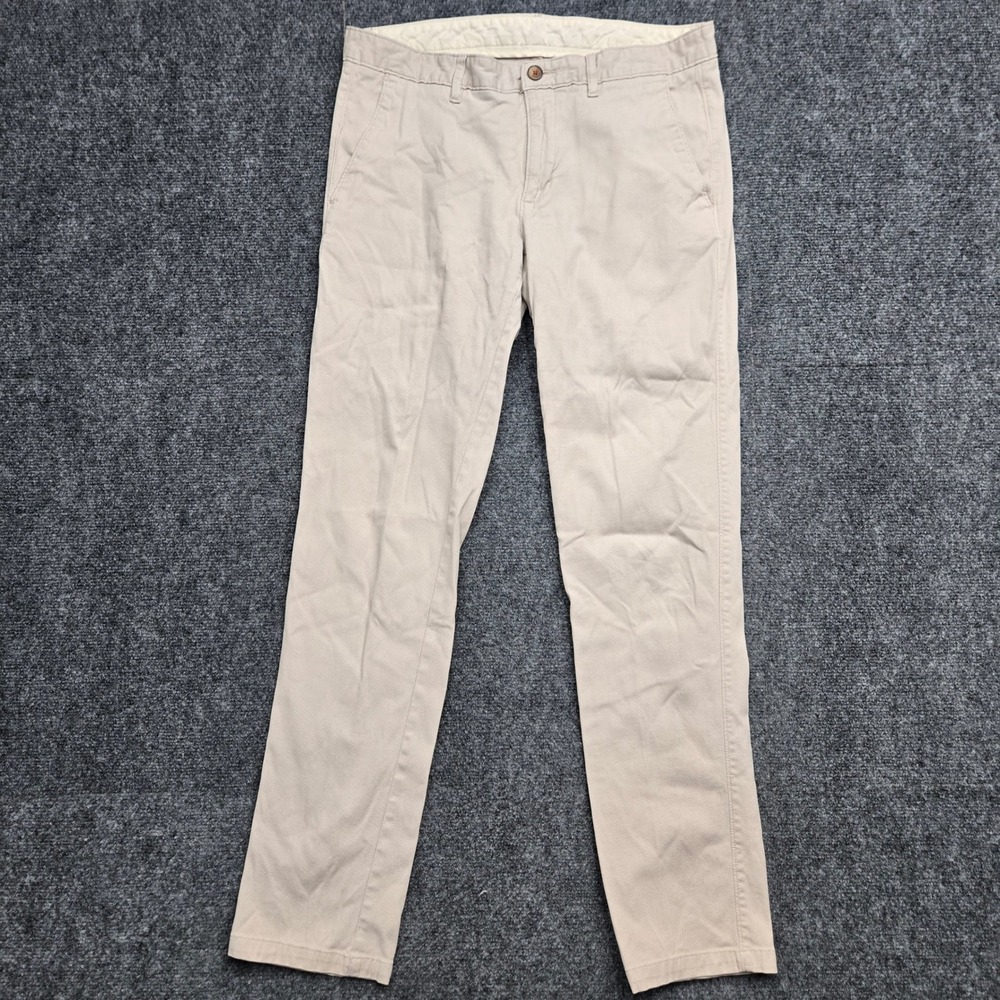 Gant Slim Fit Chino Pants Mens Size 34x32 Beige Khaki Stretch Cotton Trousers